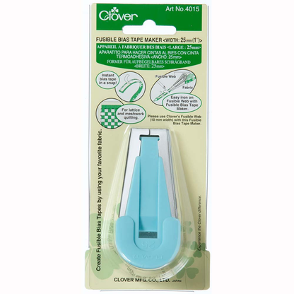 Clover fusible tape maker - tool for making iron-on bias tape - in use