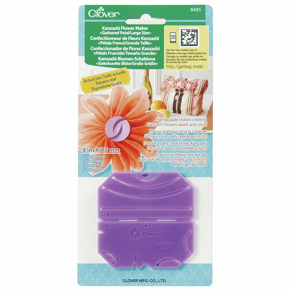 Clover Kanzashi Flower Maker Gathered Petal Large 75mm 3"