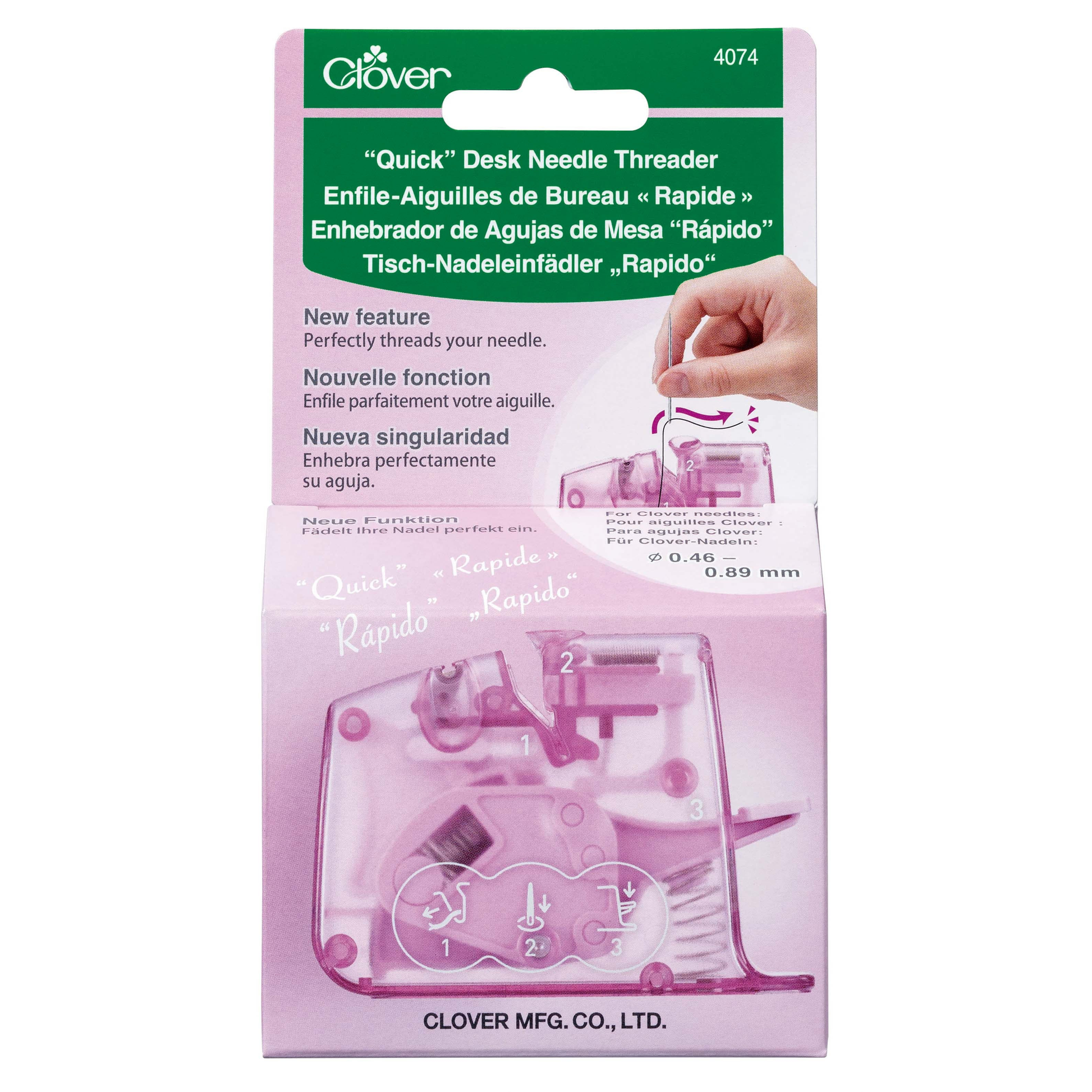 Clover 'Quick' Desk Needle Threader Pink - machine sewing needles
