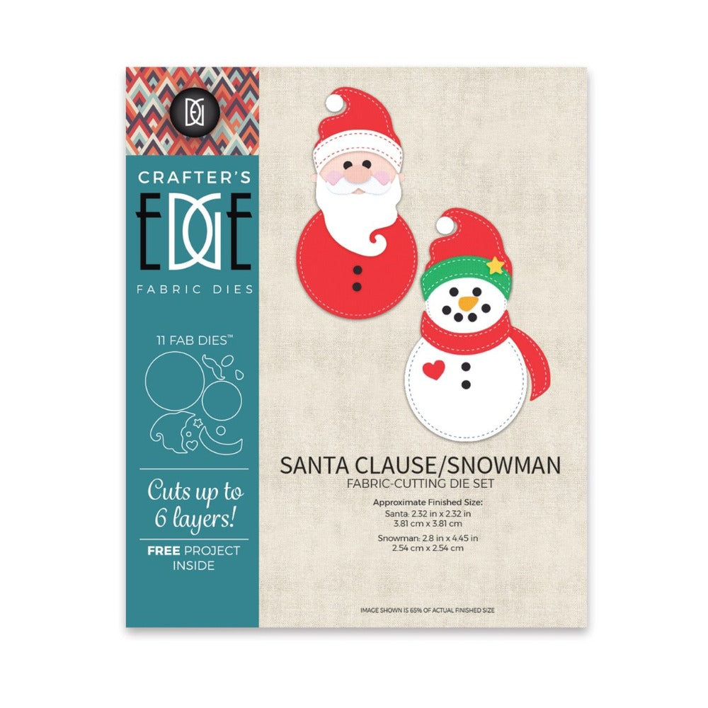 Santa/Snowman Fabric Cutting Die - Crafters Edge fabric for quilting and patchwork