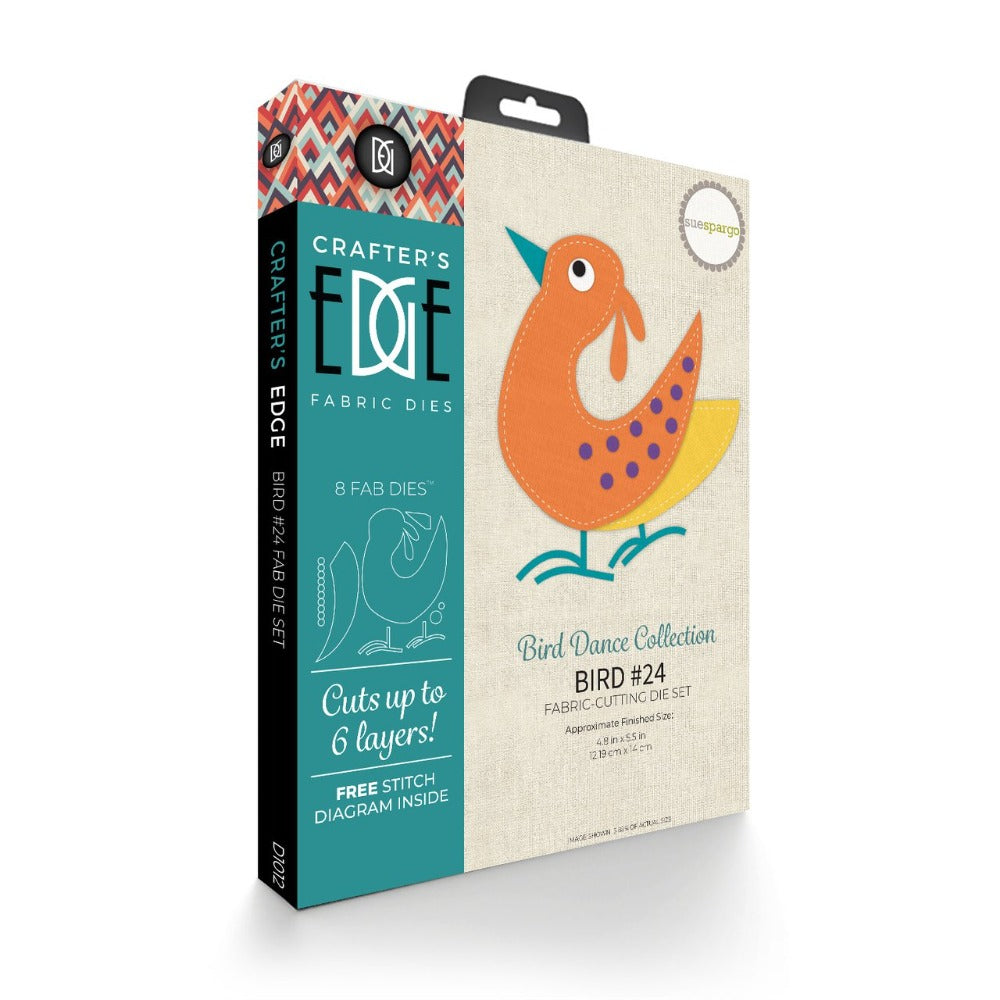 Sue Spargo Fab Dies Bird #24 Set of 8 Fabric Cutting Dies - Crafters Edge fabric for quilting and patchwork