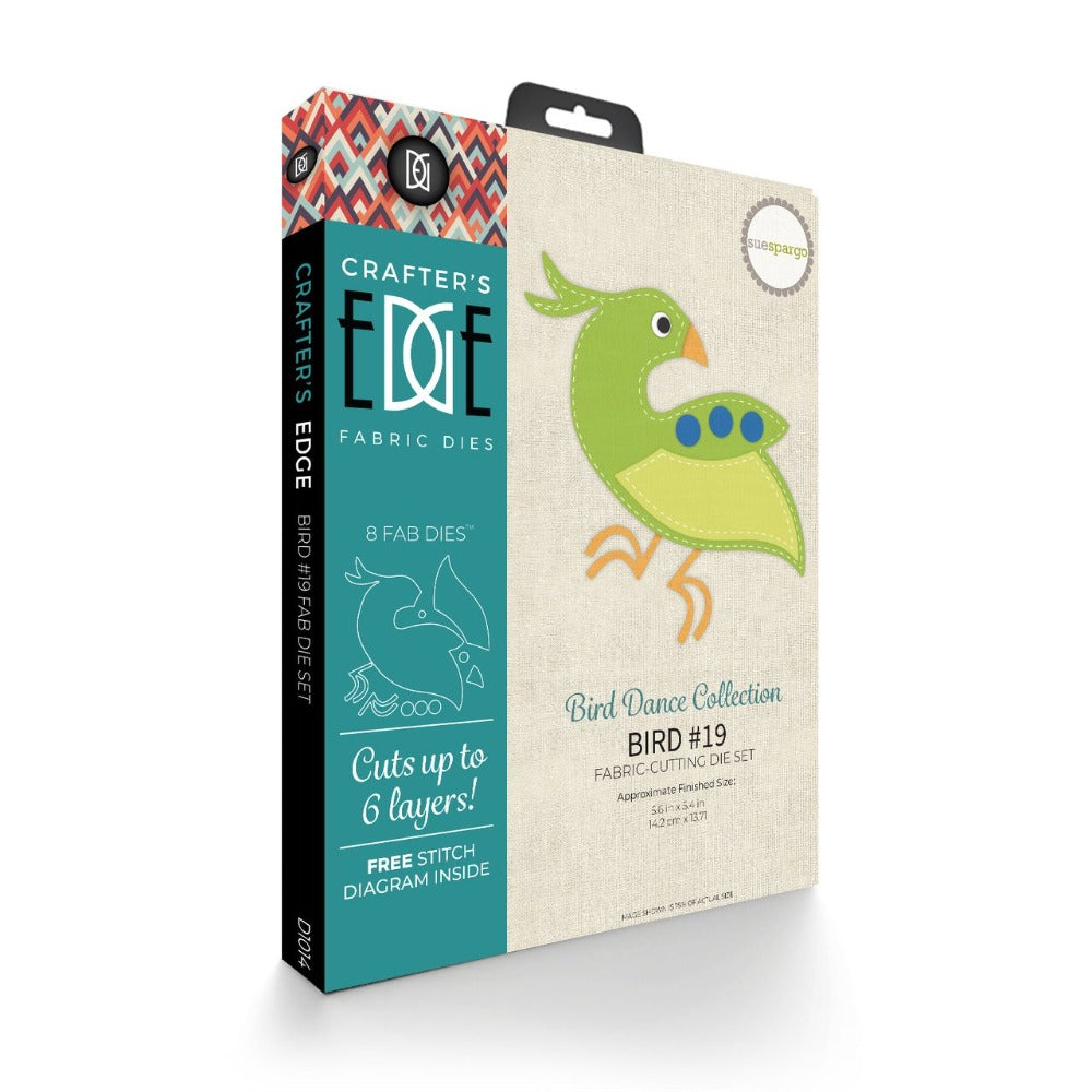 Sue Spargo Fab Dies Bird #3 Set of 8 Fabric Cutting Dies - Crafters Edge fabric for quilting and patchwork