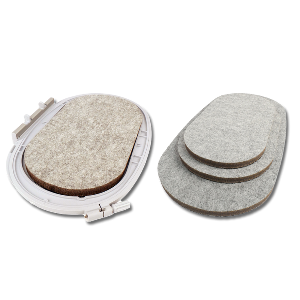 Dime Hoop 'n Press Pad 3-Pack - oval wool pressing mats for Bernina Large Oval, Midi and Maxi embroidery hoops