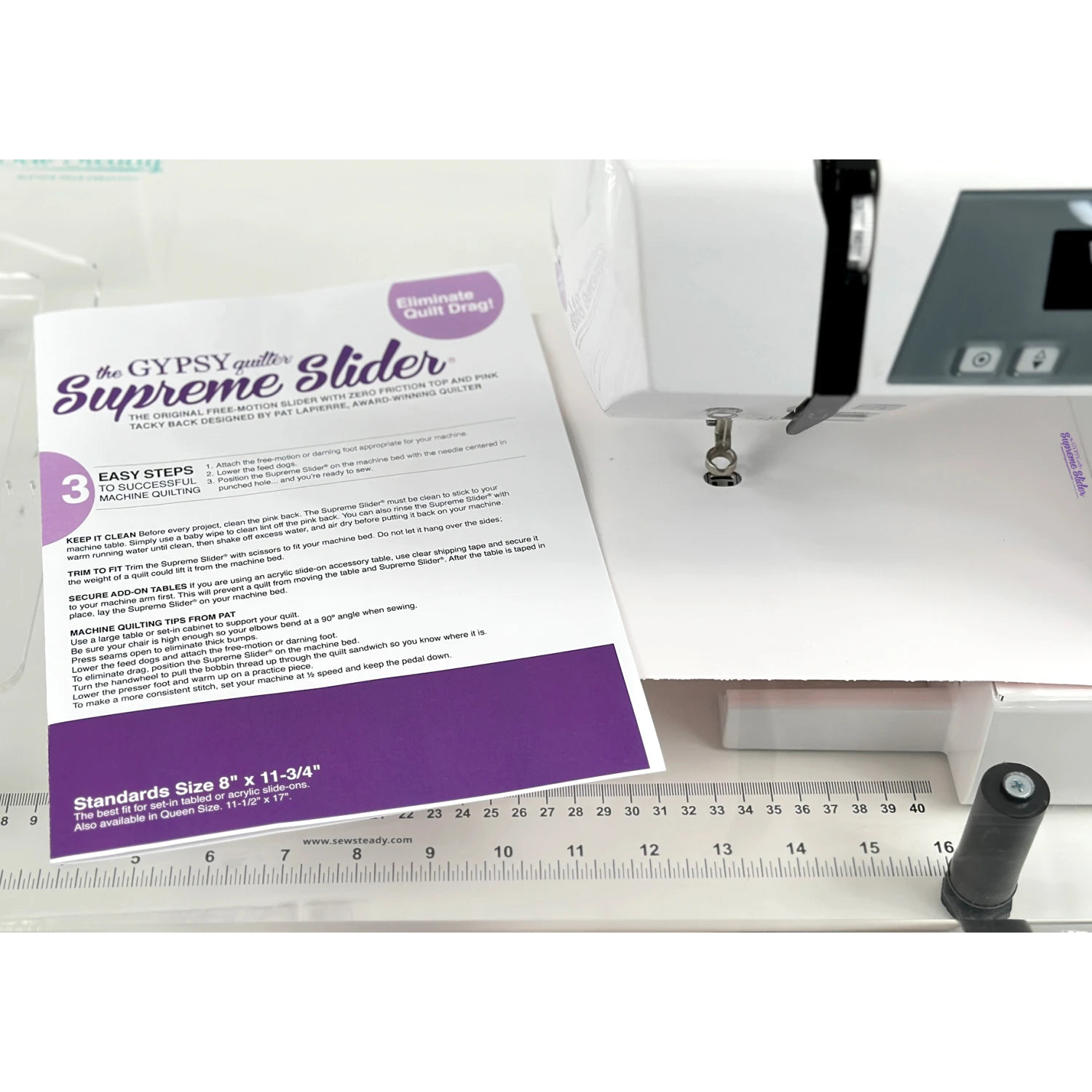 Gypsy Quilter Supreme Sliders - non-stick surface sheets for free-motion quilting