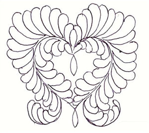 Quilter's Rule ¼" Feathered Heart Large