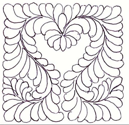 Quilter's Rule ¼" Feathered Heart Large - quilting ruler and template - alternate angle