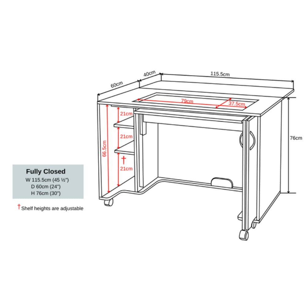 Horn 860 Modular Electric Lift Sewing Cabinet - in use