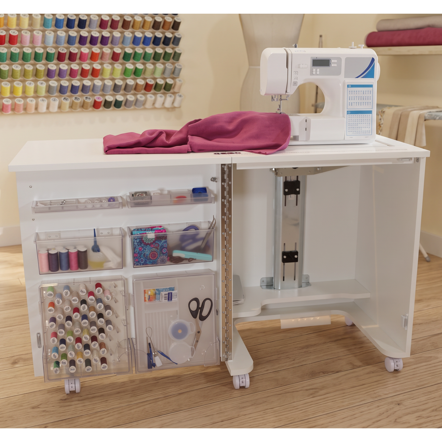 Horn Cub Plus sewing cabinet with accessory storage compartments