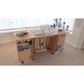 Horn Gemini cabinet open with sewing machine and thread storage