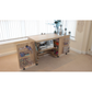 Horn Gemini XL cabinet open with sewing machine and yarn storage shelving