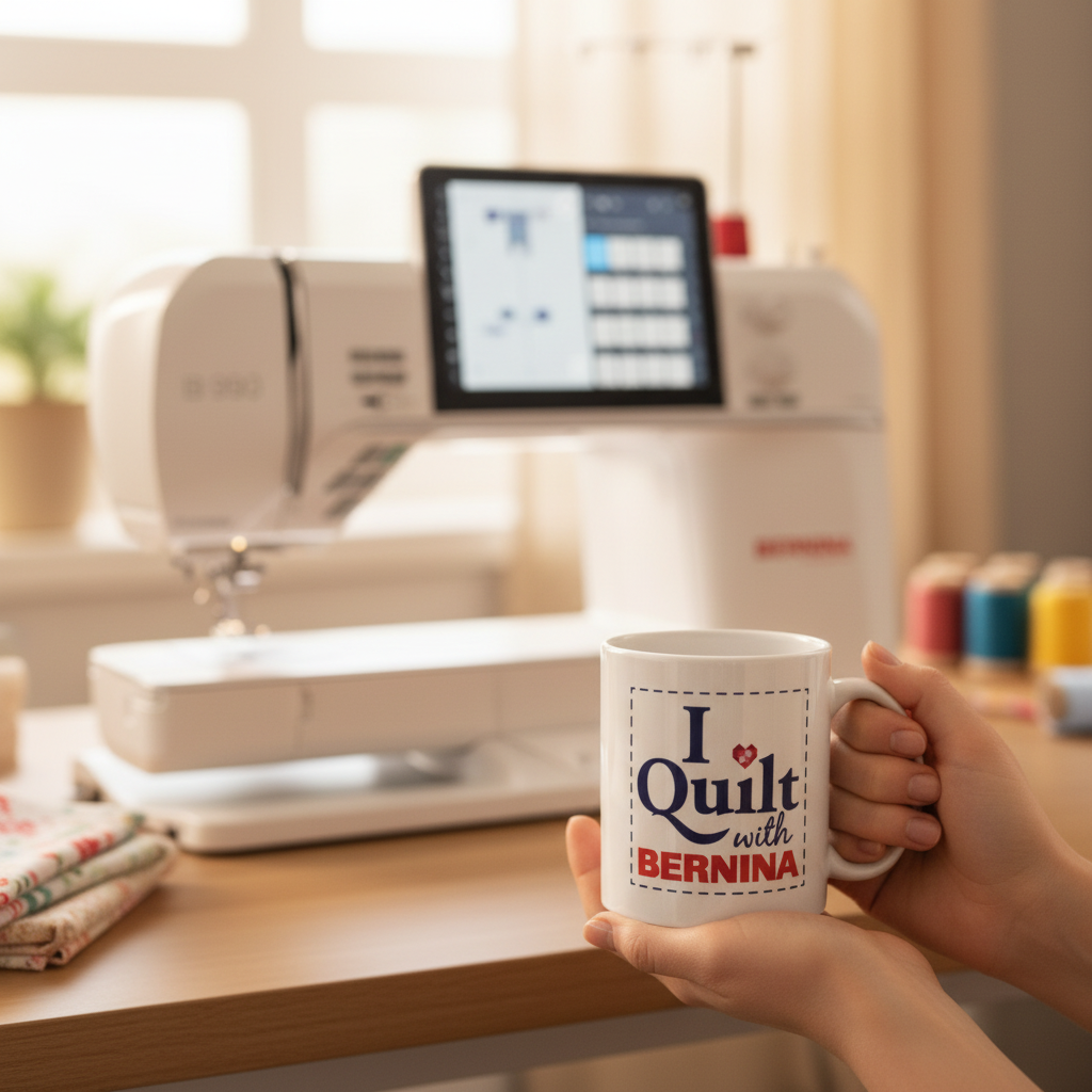 I Quilt with Bernina Mug - Clear View