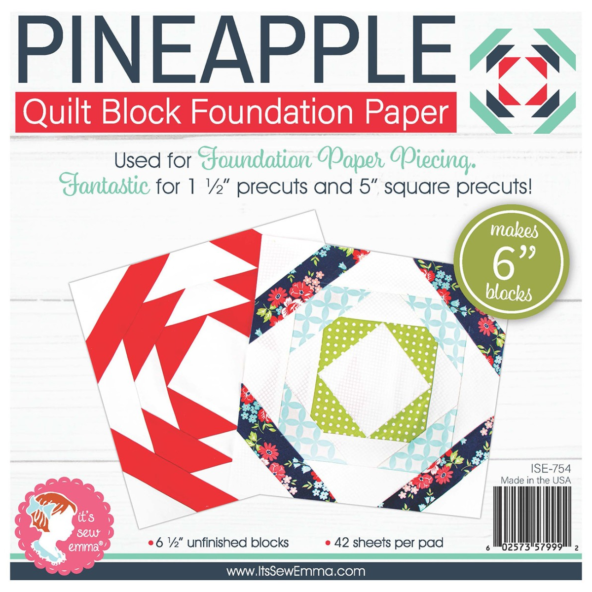 It's Sew Emma Pineapple foundation paper piecing pad 6 inch