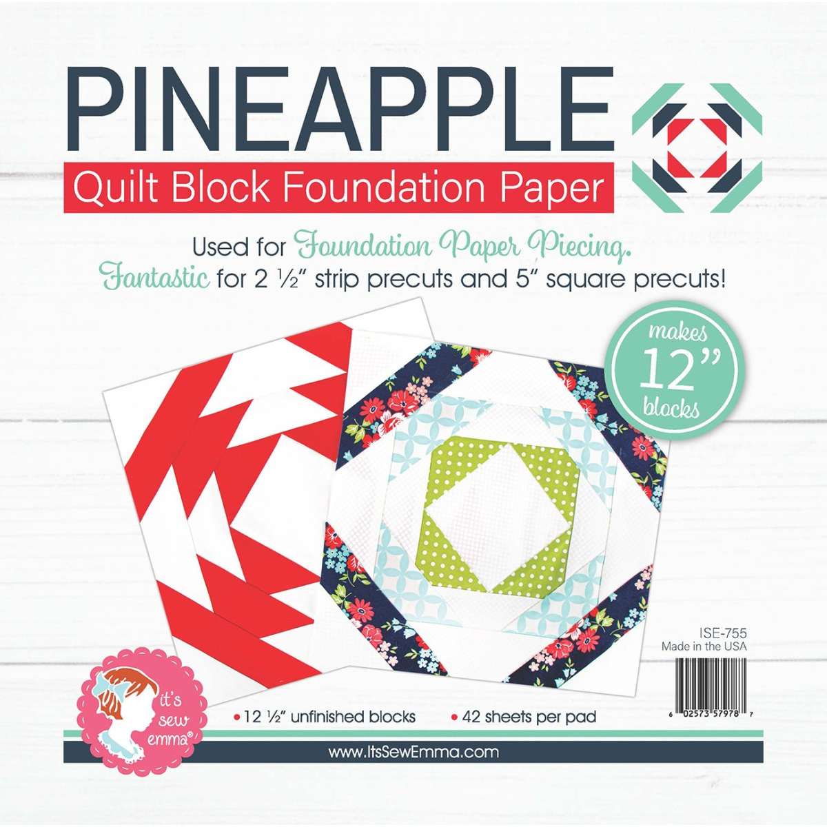 It's Sew Emma Pineapple foundation paper piecing pad 12 inch