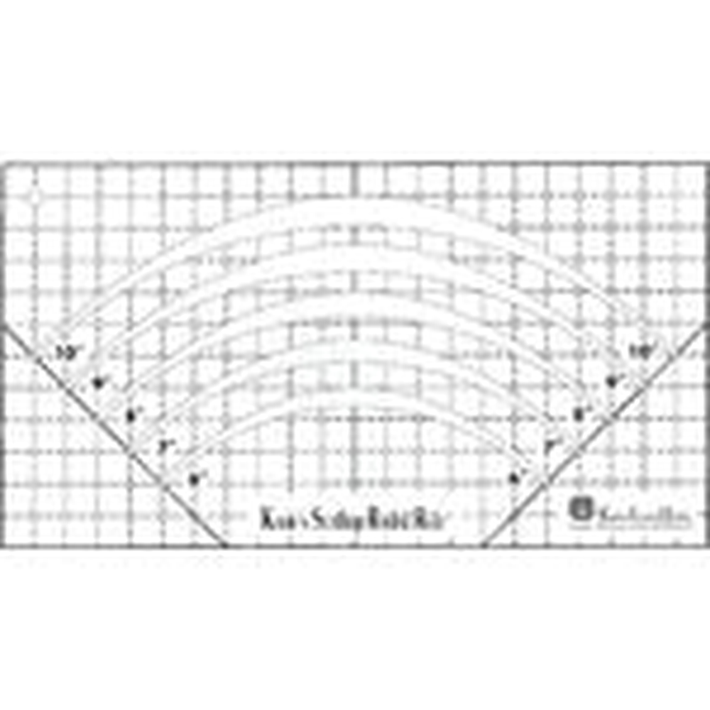 Large Scallop Radial Rule 6" - 10" - craft pattern by Katie Lane Quilts