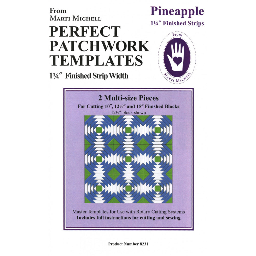 Marti Michell Pineapple Ruler 1¼" Strips - quilting ruler and template