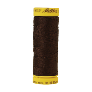 Mettler sewing thread spool in Very Dark Brown (1002) - 28wt 80m