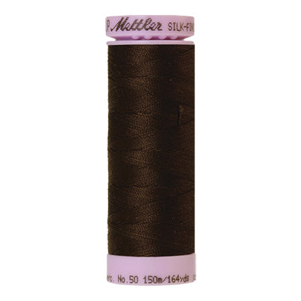 Mettler sewing thread spool in Very Dark Brown (1002) - 50wt 150m