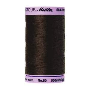 Mettler sewing thread spool in Very Dark Brown (1002) - 50wt 500m