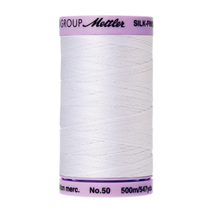 Mettler sewing thread spool in White (2000) - 50wt 500m