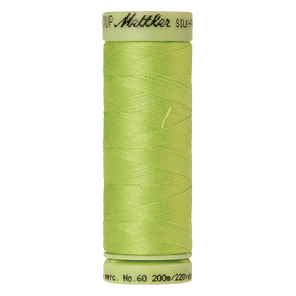 Mettler sewing thread spool in Bright Lime Green (1528) - 60wt 200m
