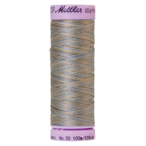 Mettler sewing thread spool in Silvery Blues (9843) - 50wt 100m