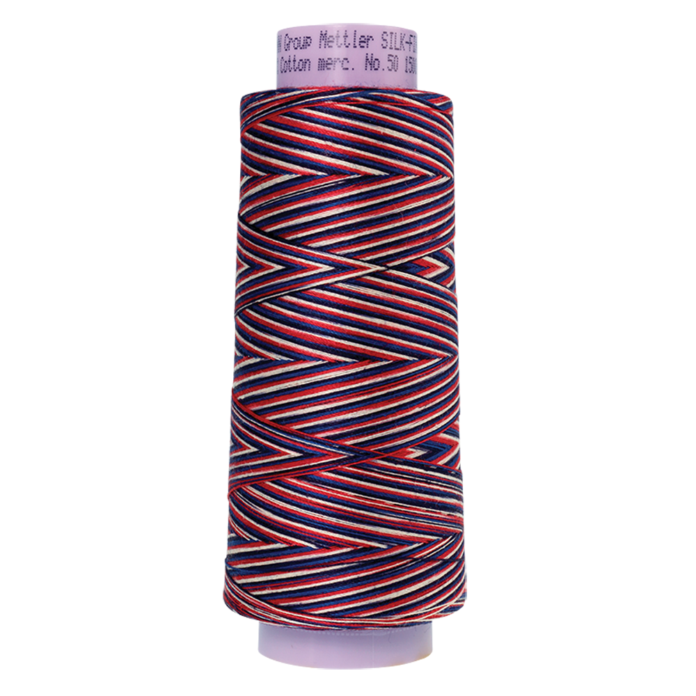 Mettler sewing thread spool in Patriotic (9823) - 50wt 1372m