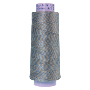 Mettler sewing thread spool in Silvery Blues (9843) - 50wt 1372m