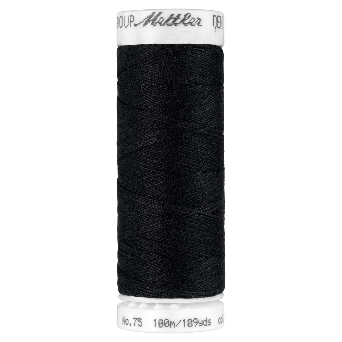 Mettler Denim Doc sewing thread 75 47/2 100m 70% Polyester 30% Cotton Black 4000