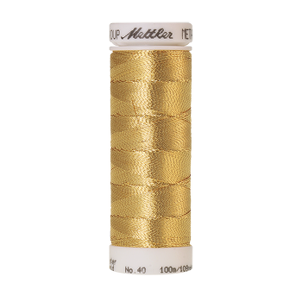 Mettler metallic embroidery thread spool in Beaten Gold (0500) - 40wt 100m
