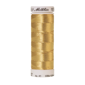Mettler metallic embroidery thread spool in Beaten Gold (0500) - 40wt 100m