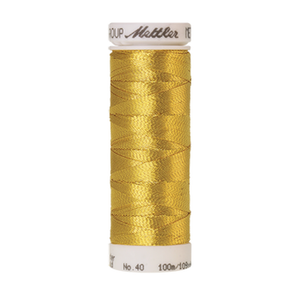Mettler metallic embroidery thread spool in Bright Gold (0490) - 40wt 100m