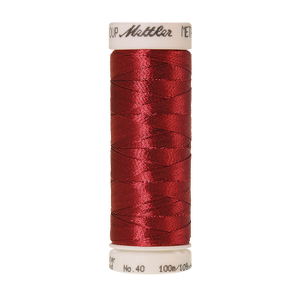 Mettler metallic embroidery thread spool in Bright Rubin (1723) - 40wt 100m
