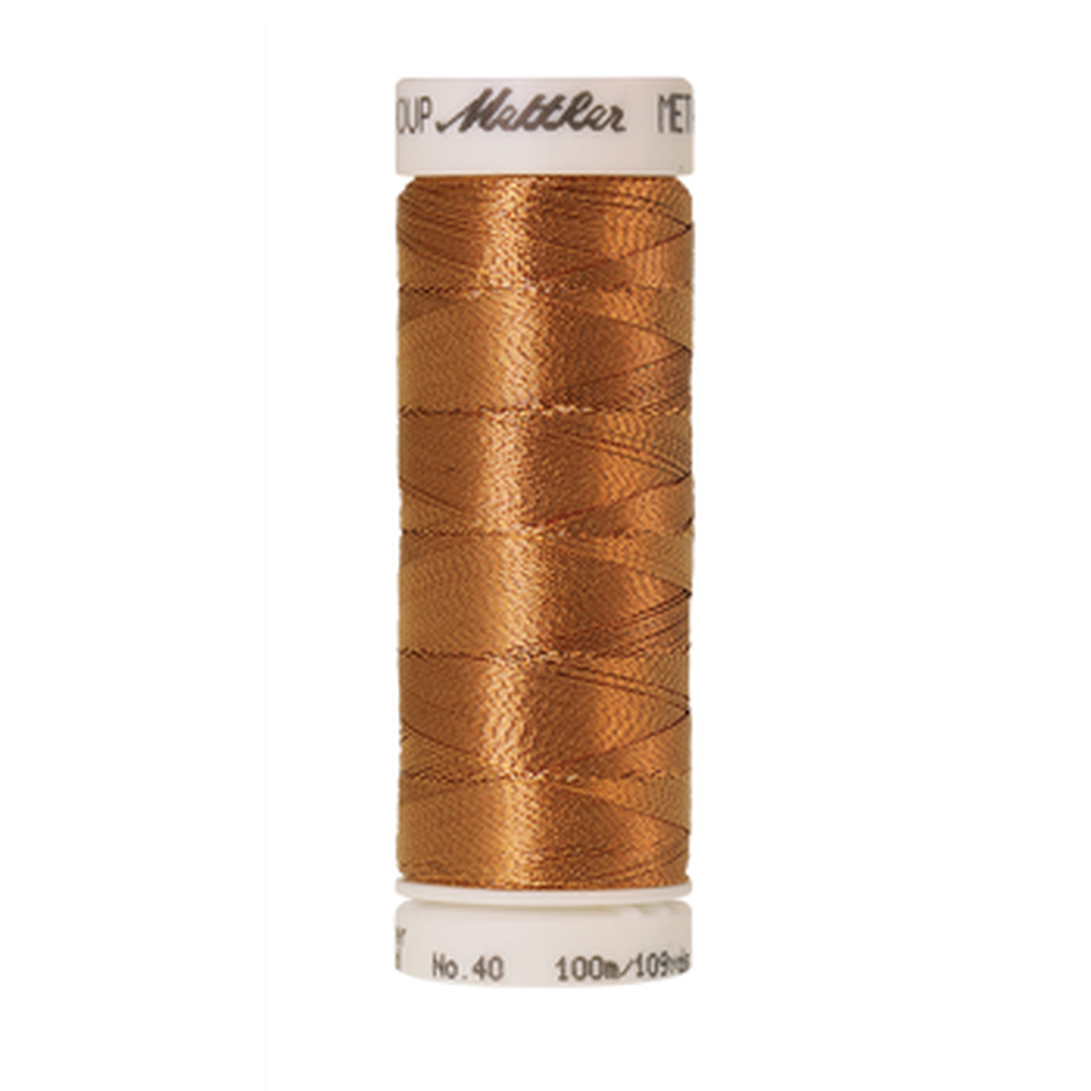 Mettler metallic embroidery thread spool in Copper Gold (1134) - 40wt 100m