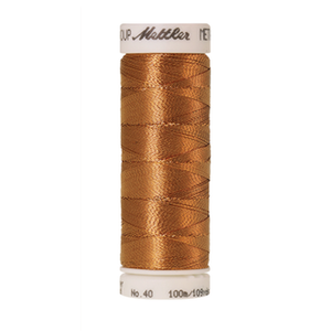 Mettler metallic embroidery thread spool in Copper Gold (1134) - 40wt 100m