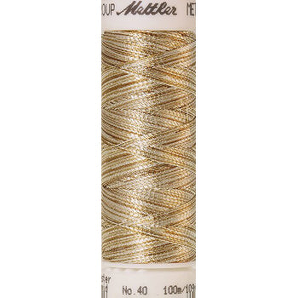Mettler metallic embroidery thread spool in Gold and Silver (9924) - 40wt 100m