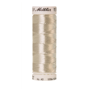Mettler metallic embroidery thread spool in Silver (2701) - 40wt 100m