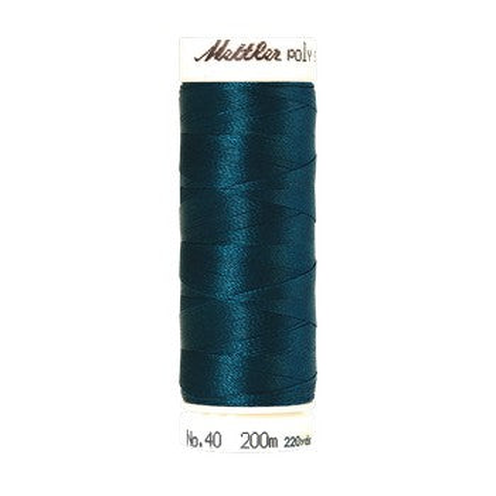 Mettler embroidery thread spool in Deep Sea Blue (4442) - 40wt 200m