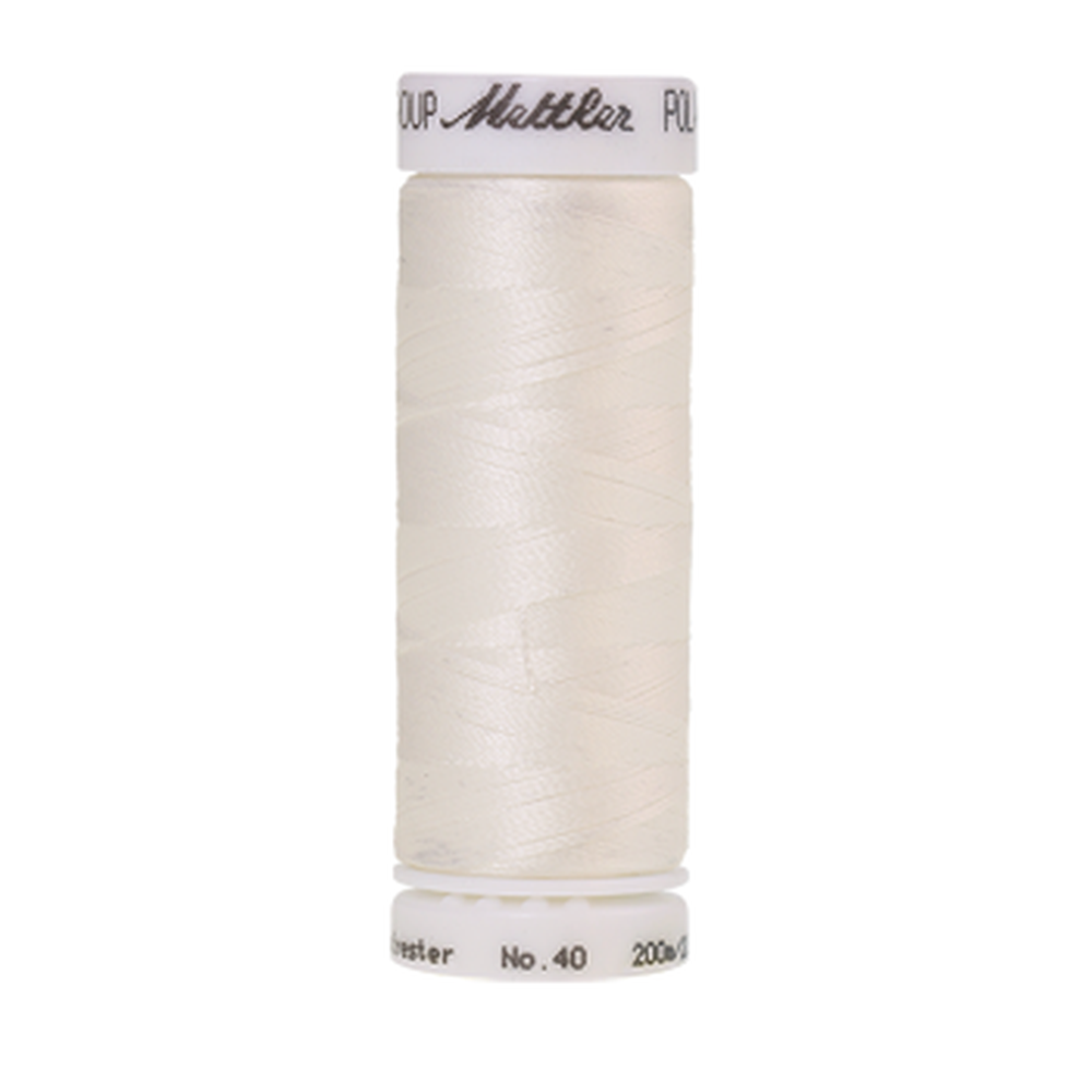 Mettler embroidery thread spool in Ghost White (0003) - 40wt 200m