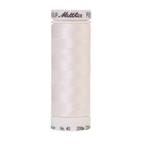 Mettler embroidery thread spool in Silky White (0010) - 40wt 200m