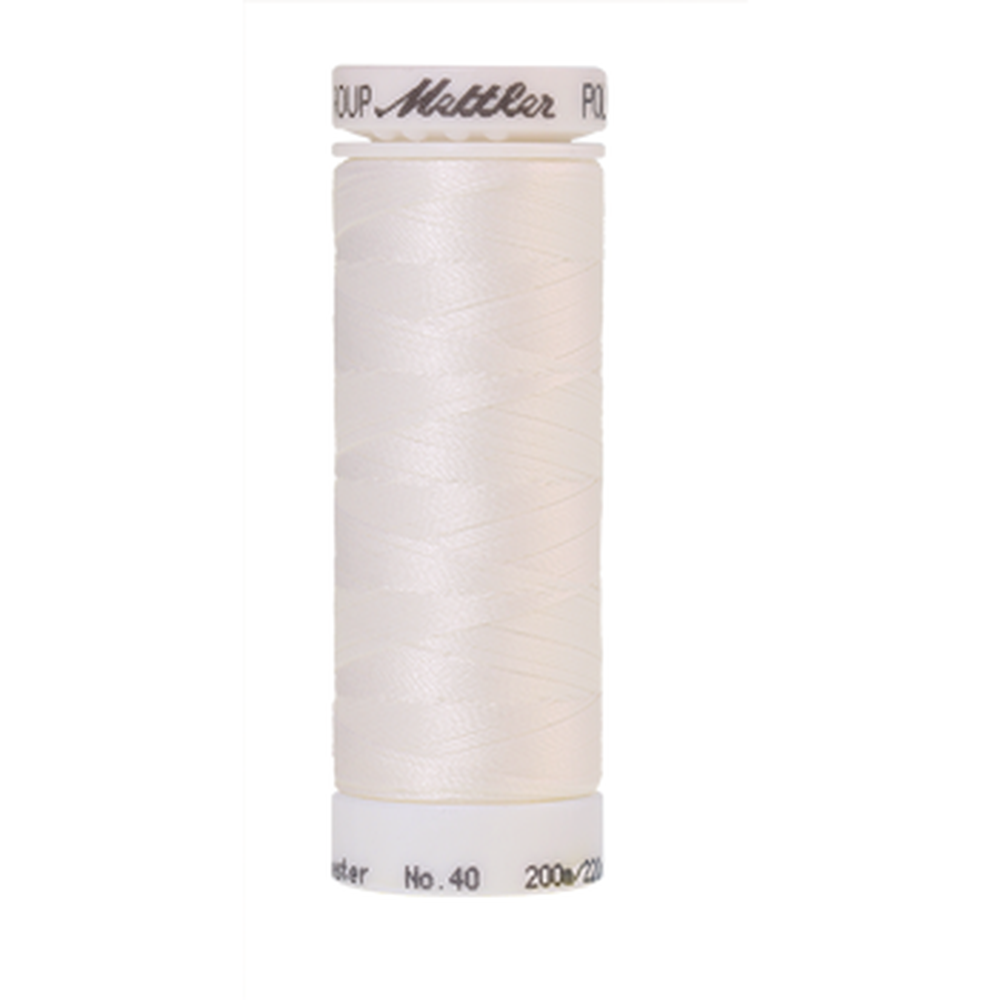 Mettler embroidery thread spool in White (0015) - 40wt 200m