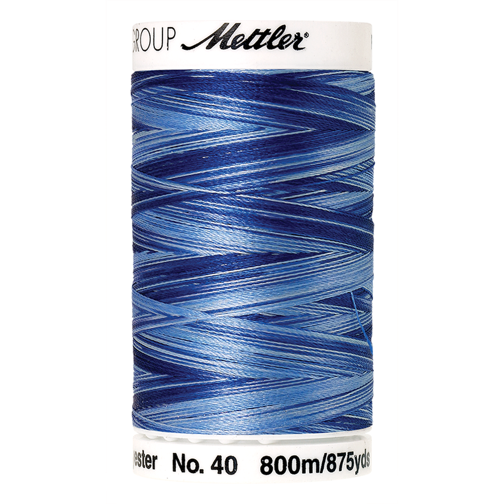 Mettler embroidery thread spool in Nautical Blues (9929) - 40wt 800m