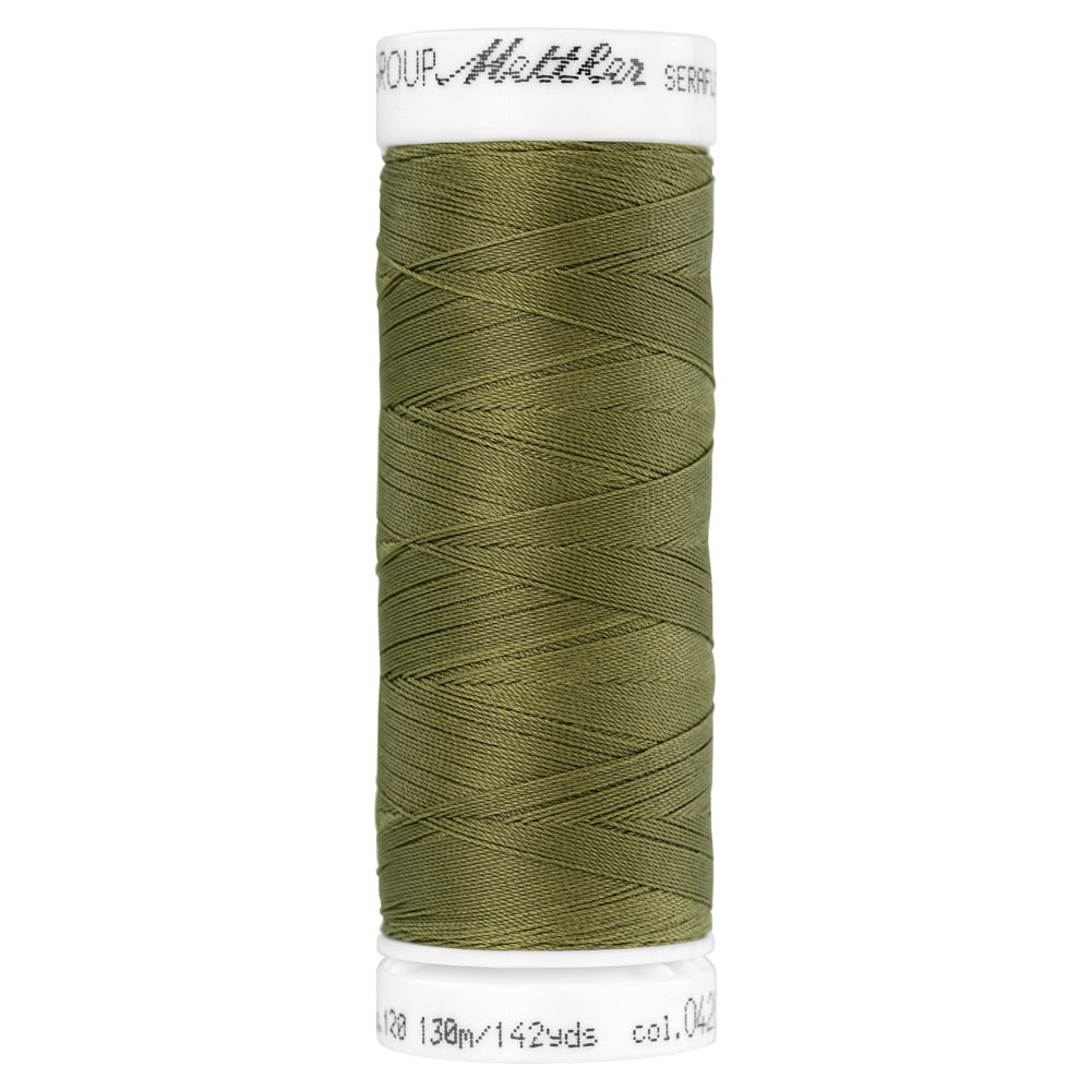 Mettler embroidery thread spool in Olive Drab (0420) - 83/3 130m