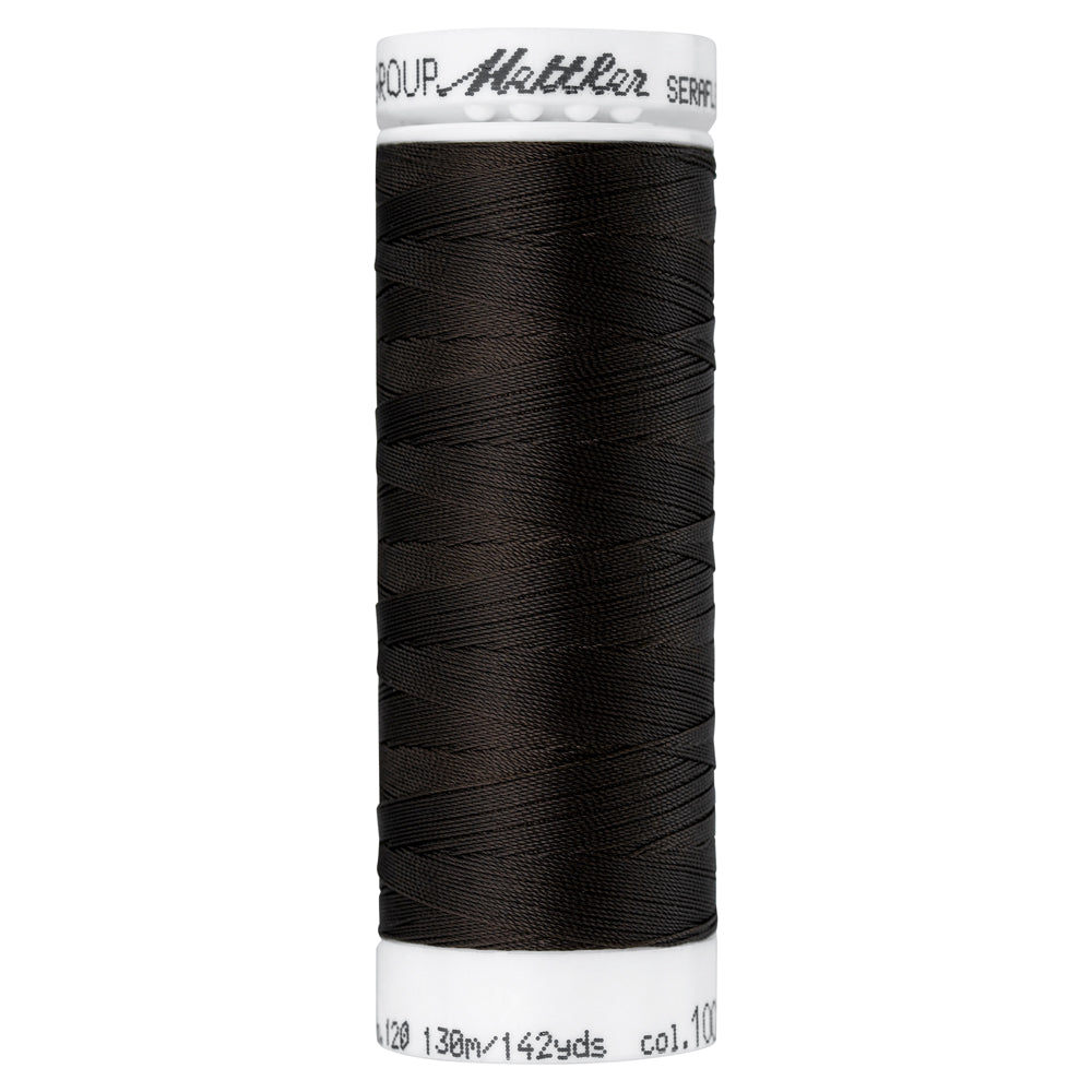 Mettler embroidery thread spool in Very Dark Brown (1002) - 83/3 130m