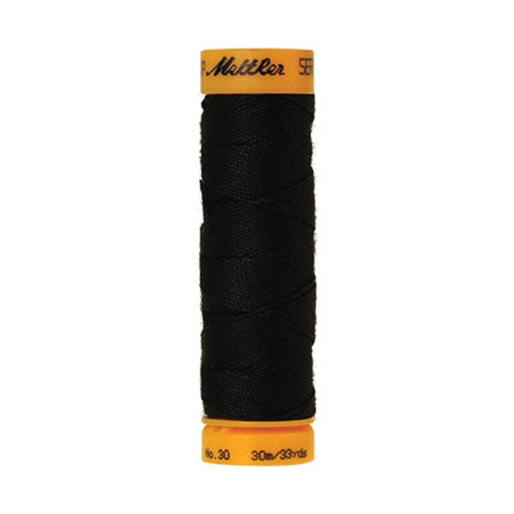 Mettler Seralon sewing thread spool in Black (4000) - 30/3 30m