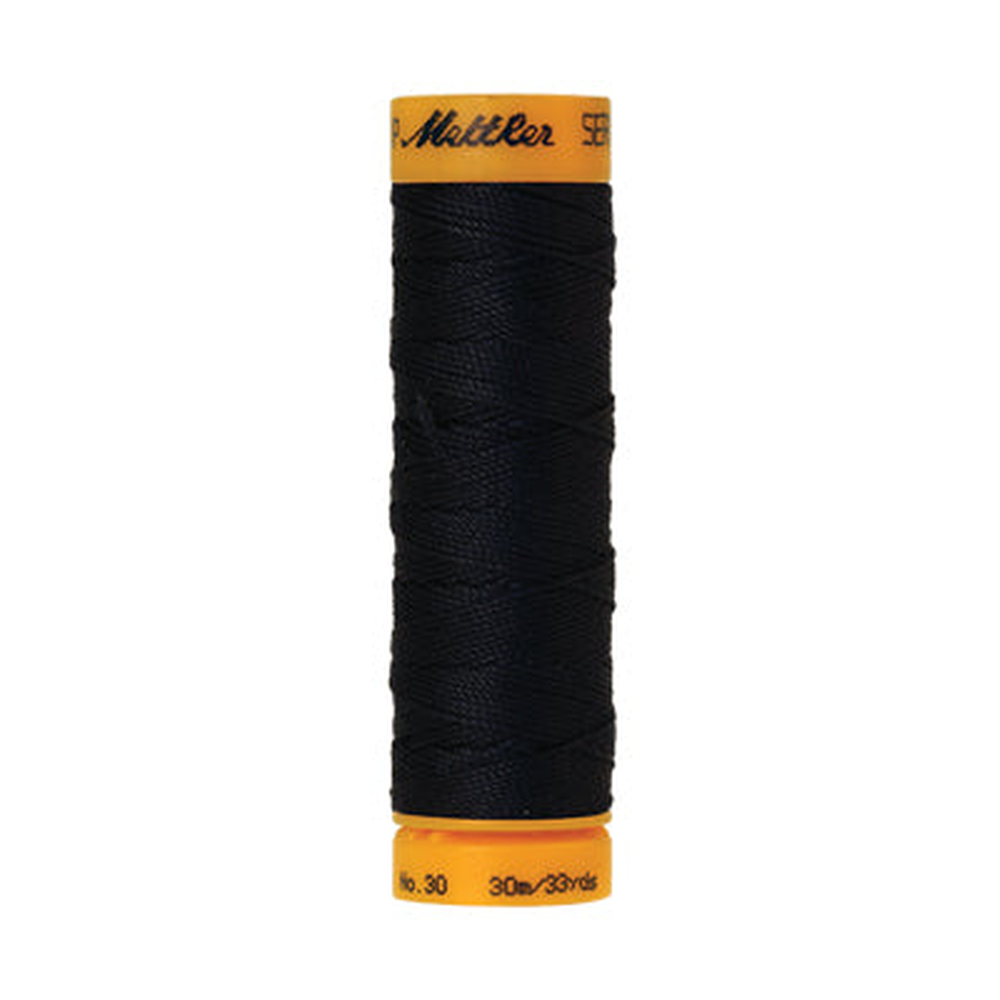 Mettler Seralon sewing thread spool in Darkest Blue (0821) - 30/3 30m