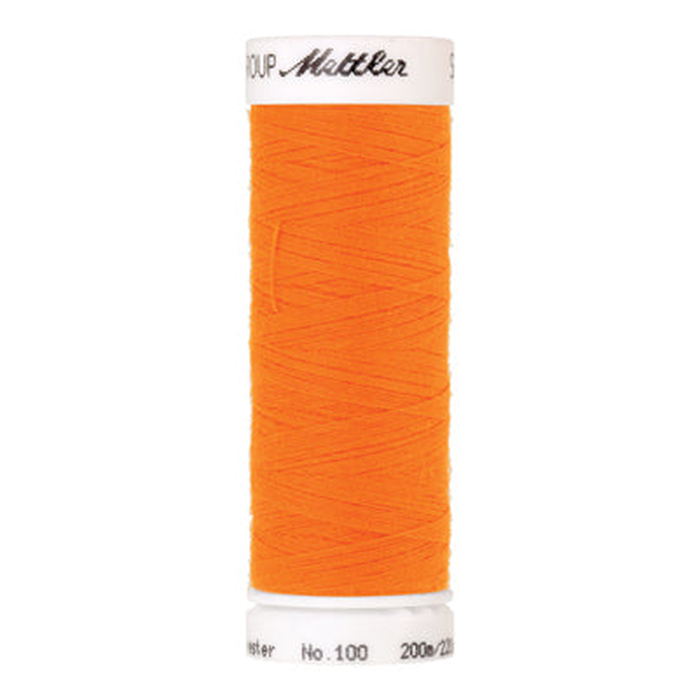 Mettler Seralon sewing thread spool in Vivid Orange (1428) - 62/2 200m