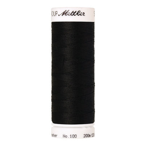 Mettler Seralon sewing thread spool in Black (4000) - 62/2 200m