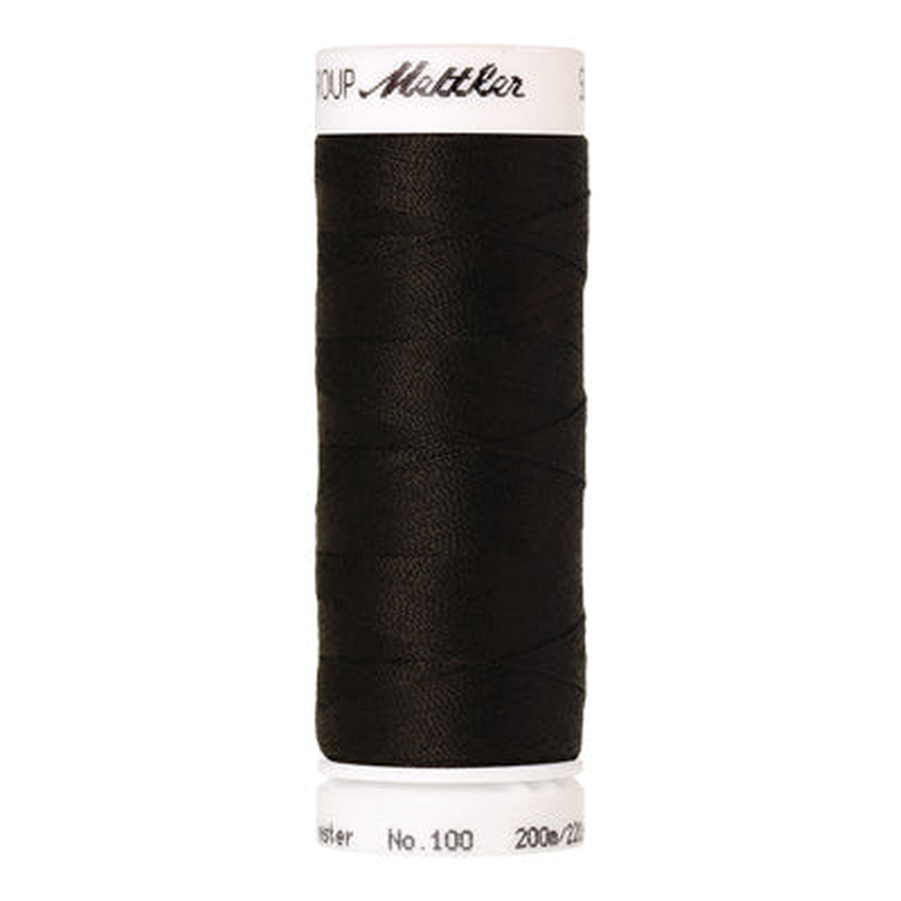 Mettler Seralon sewing thread spool in Ebony (1050) - 62/2 200m