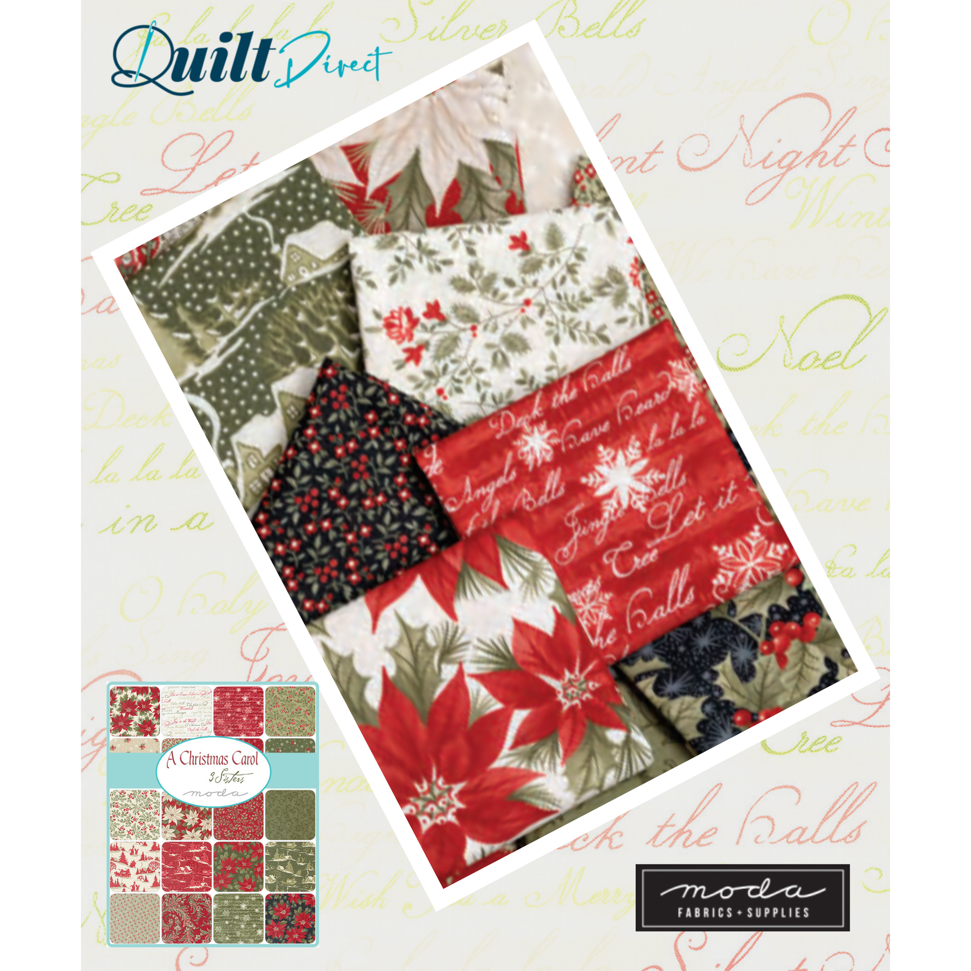 A Christmas Carol patterned cotton quilting fabric by Moda