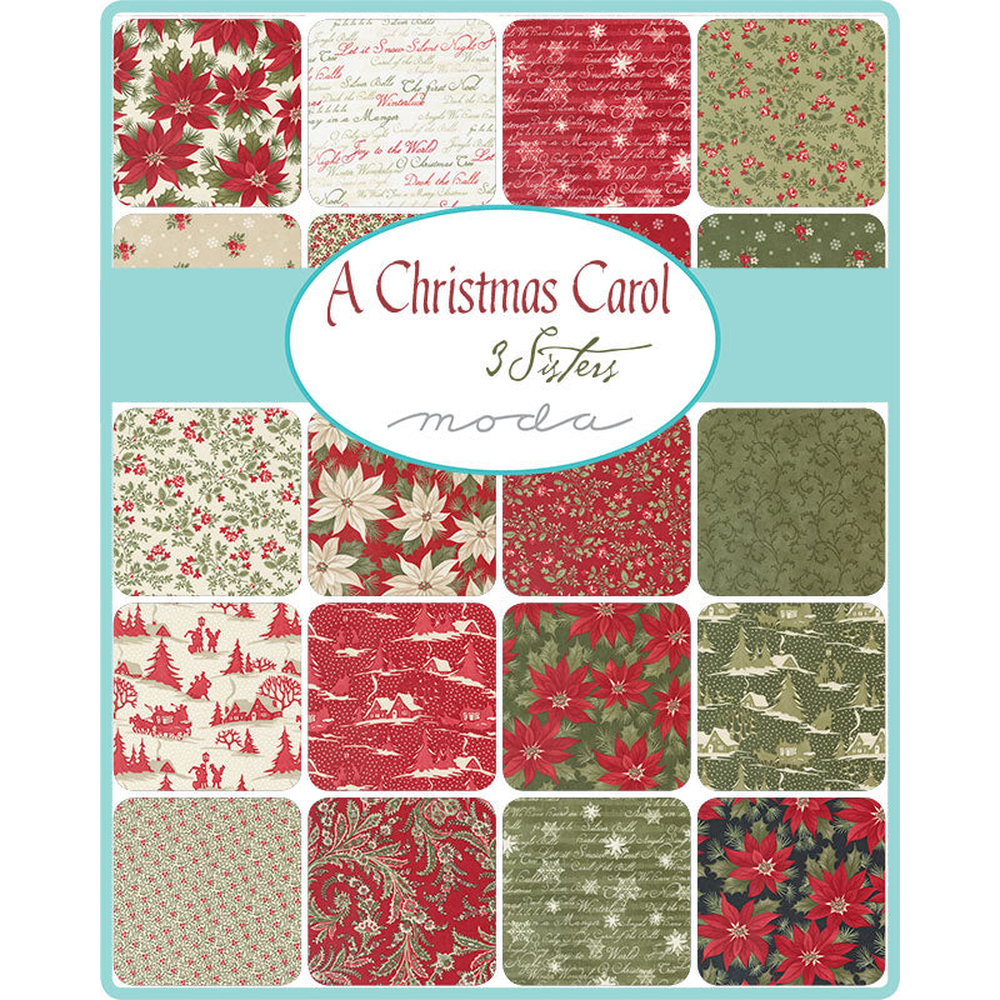 A Christmas Carol patterned cotton quilting fabric by Moda